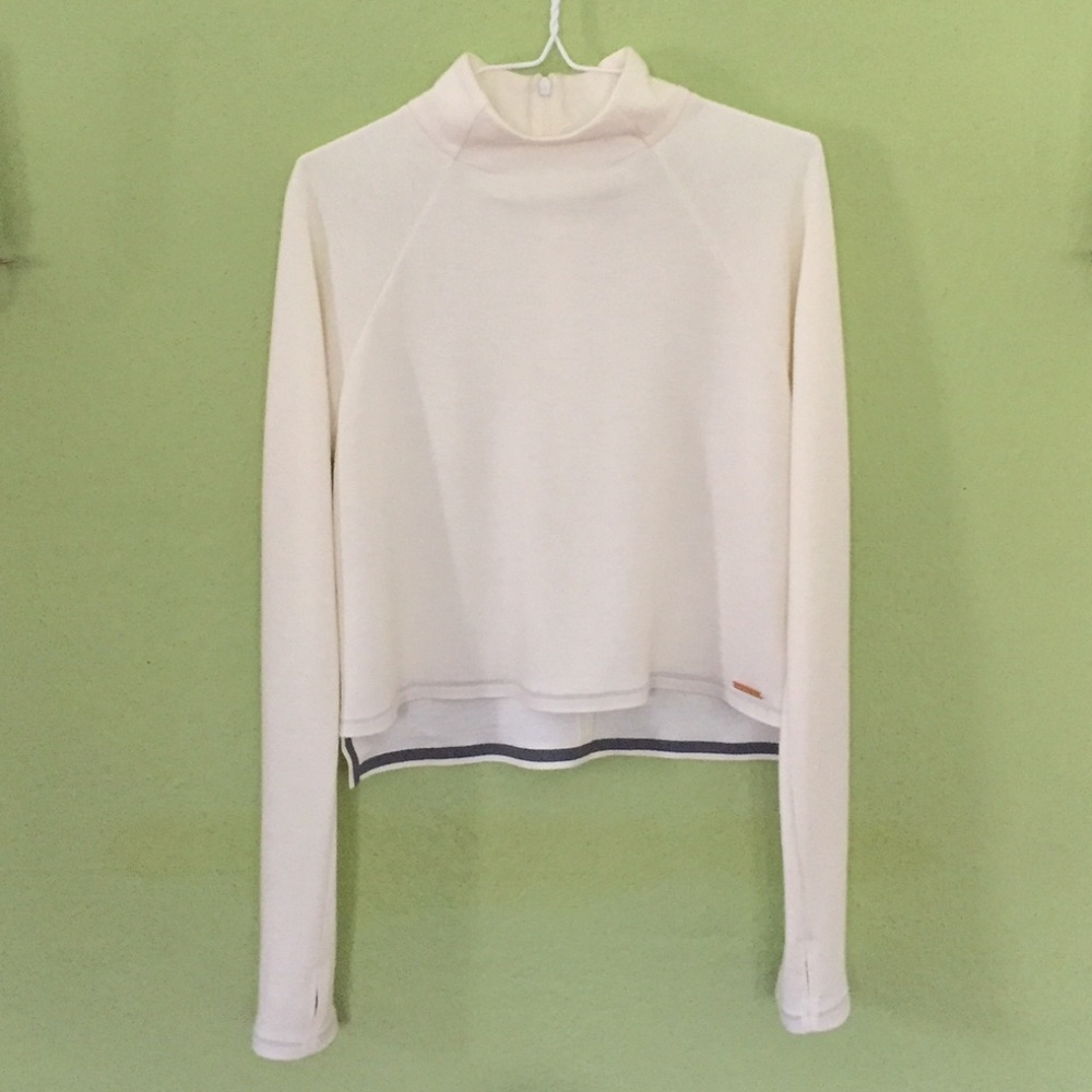 Sweaty Betty Wool Blend Mock Neck Cropped Sweater